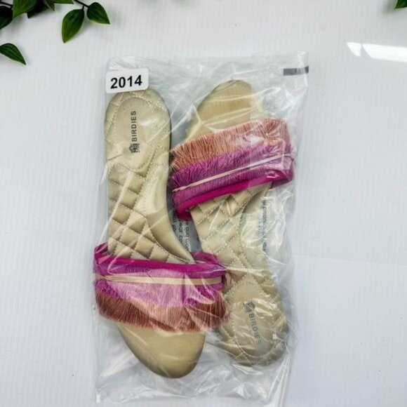 Birdies multy Color block Fringe Sangria Sandals 7 - Picture 11 of 12